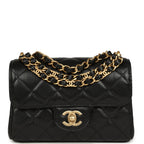 Mini "CC Vibe" Flap Bag Black Shiny Caviar Brushed Gold Hardware