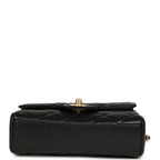 Mini "CC Vibe" Flap Bag Black Shiny Caviar Brushed Gold Hardware