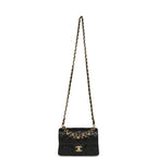 Mini "CC Vibe" Flap Bag Black Shiny Caviar Brushed Gold Hardware