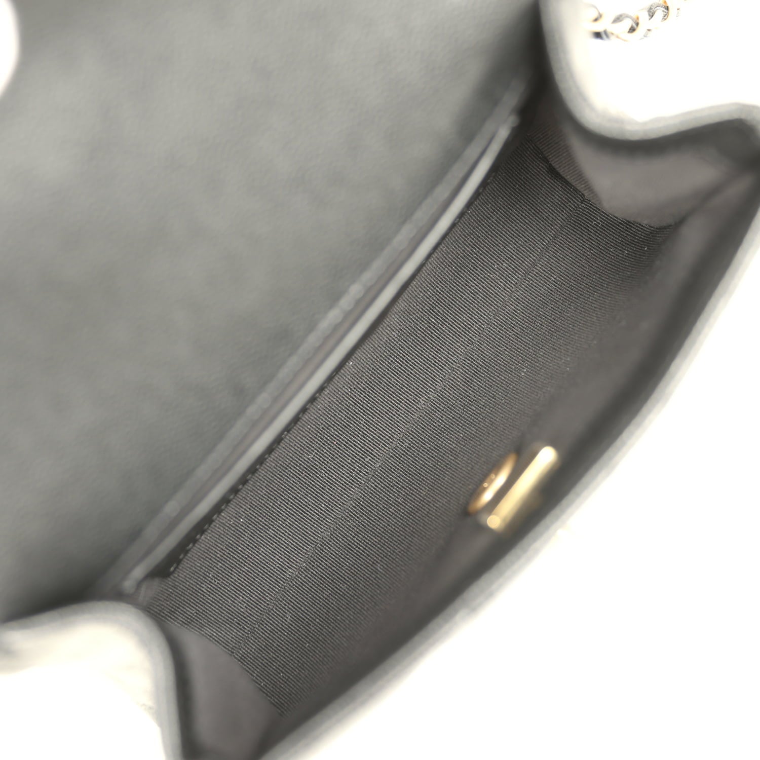 Mini "CC Vibe" Flap Bag Black Shiny Caviar Brushed Gold Hardware