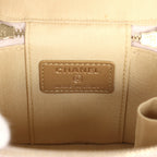 Mini Pearl Crush Vanity Case Light Grey Lambskin Brushed Gold Hardware