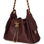 Mini 25 Hobo Bag Dark Burgundy Perforated Calfskin Antique Gold Hardware