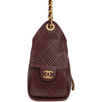 Mini 25 Hobo Bag Dark Burgundy Perforated Calfskin Antique Gold Hardware
