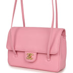 Small Preppy Coco Flap Bag Pink Shiny Caviar Brushed Gold Hardware
