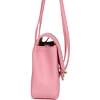 Small Preppy Coco Flap Bag Pink Shiny Caviar Brushed Gold Hardware