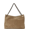 Large "Eyes on You" CC Shopping Bag Dark Beige Suede Gold Hardware