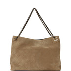 Large "Eyes on You" CC Shopping Bag Dark Beige Suede Gold Hardware