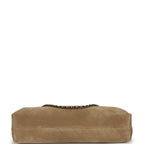Large "Eyes on You" CC Shopping Bag Dark Beige Suede Gold Hardware