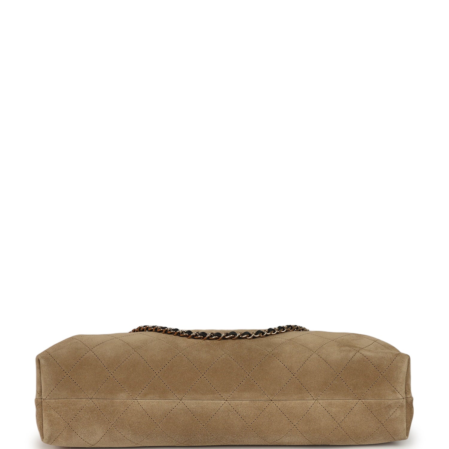 Large "Eyes on You" CC Shopping Bag Dark Beige Suede Gold Hardware