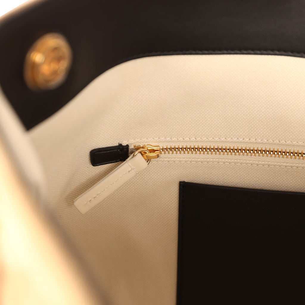 Large "Eyes on You" CC Shopping Bag Dark Beige Suede Gold Hardware