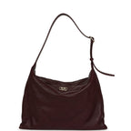 Maxi Hobo Shoulder Bag Dark Burgundy Lambskin Light Gold Hardware