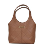 Daily Trendy Shopping Bag Brown Calfskin Gold Hardware
