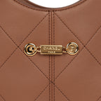 Daily Trendy Shopping Bag Brown Calfskin Gold Hardware