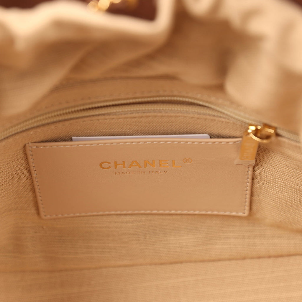 Daily Trendy Shopping Bag Brown Calfskin Gold Hardware