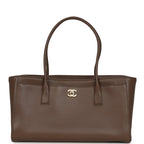 Small Cerf Shopping Bag Brown Calfskin Gold Hardware
