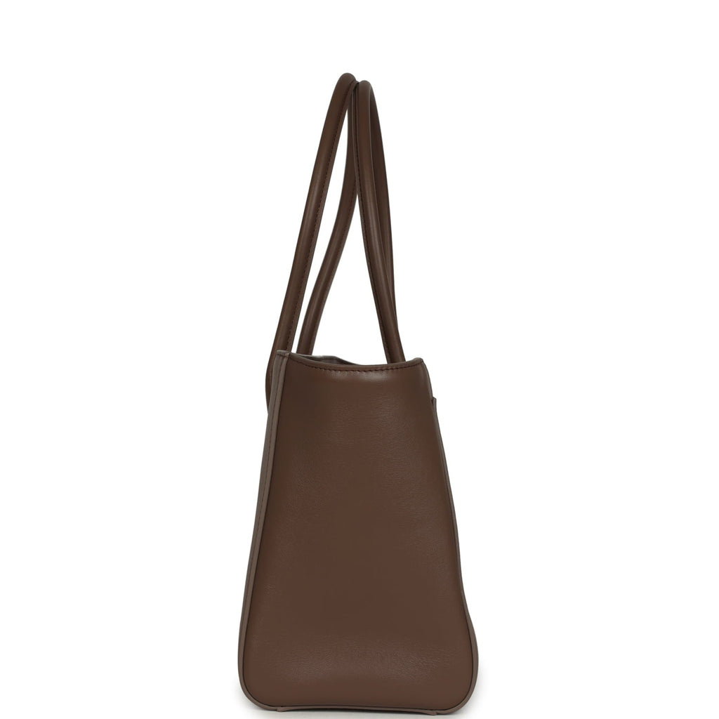 Small Cerf Shopping Bag Brown Calfskin Gold Hardware