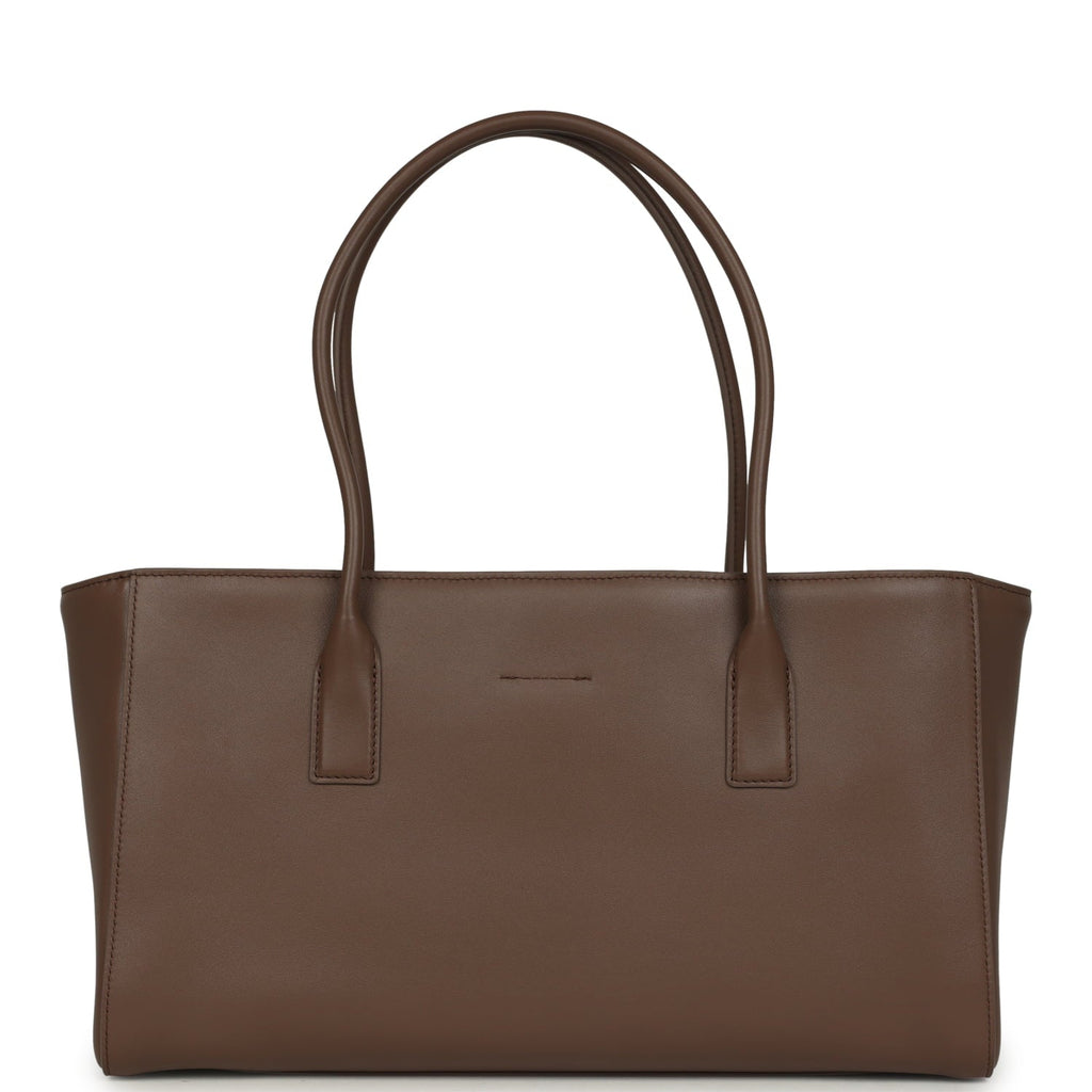Small Cerf Shopping Bag Brown Calfskin Gold Hardware