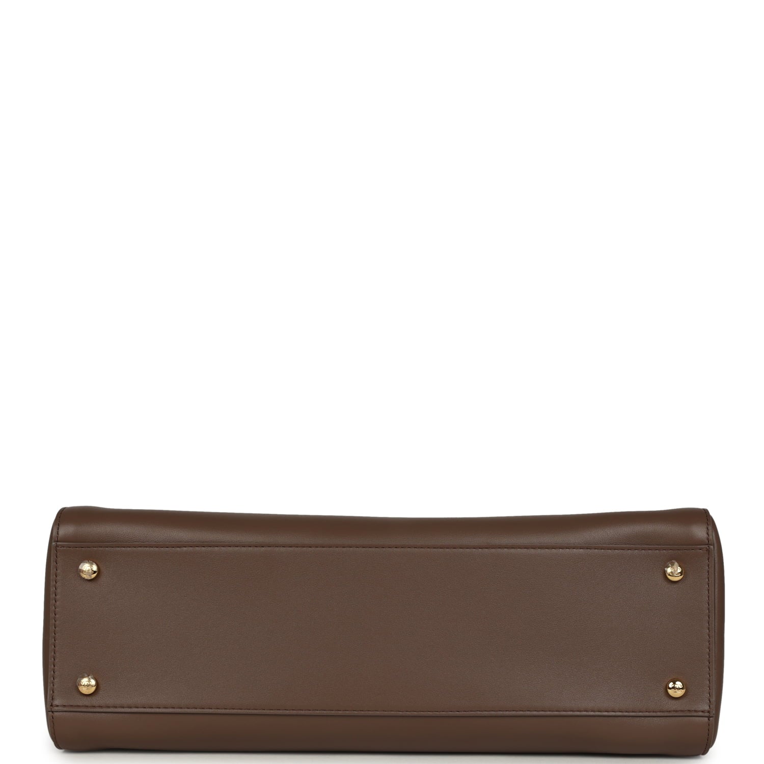 Small Cerf Shopping Bag Brown Calfskin Gold Hardware