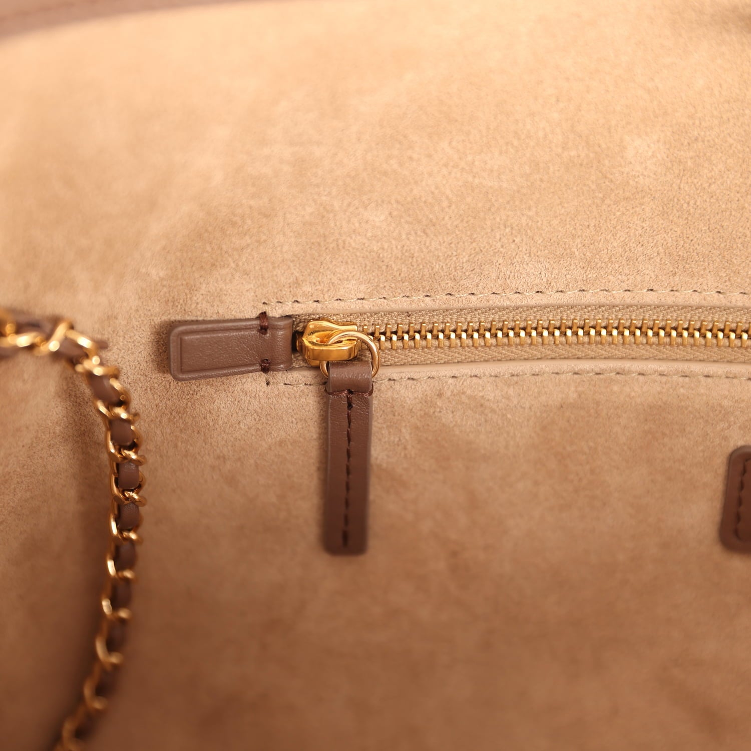 Small Cerf Shopping Bag Brown Calfskin Gold Hardware