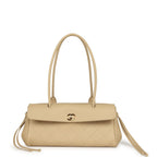 Small "Urban Essential" East West Shopping Tote Light Beige Caviar Gold Hardware