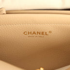 Small "Urban Essential" East West Shopping Tote Light Beige Caviar Gold Hardware
