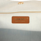 Maxi Coco Beach Cambon Hobo Bag Blue Denim and Brown Calfskin Brushed Gold Hardware