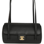 Preppy Coco Bowling Bag Black Shiny Caviar Brushed Gold Hardware