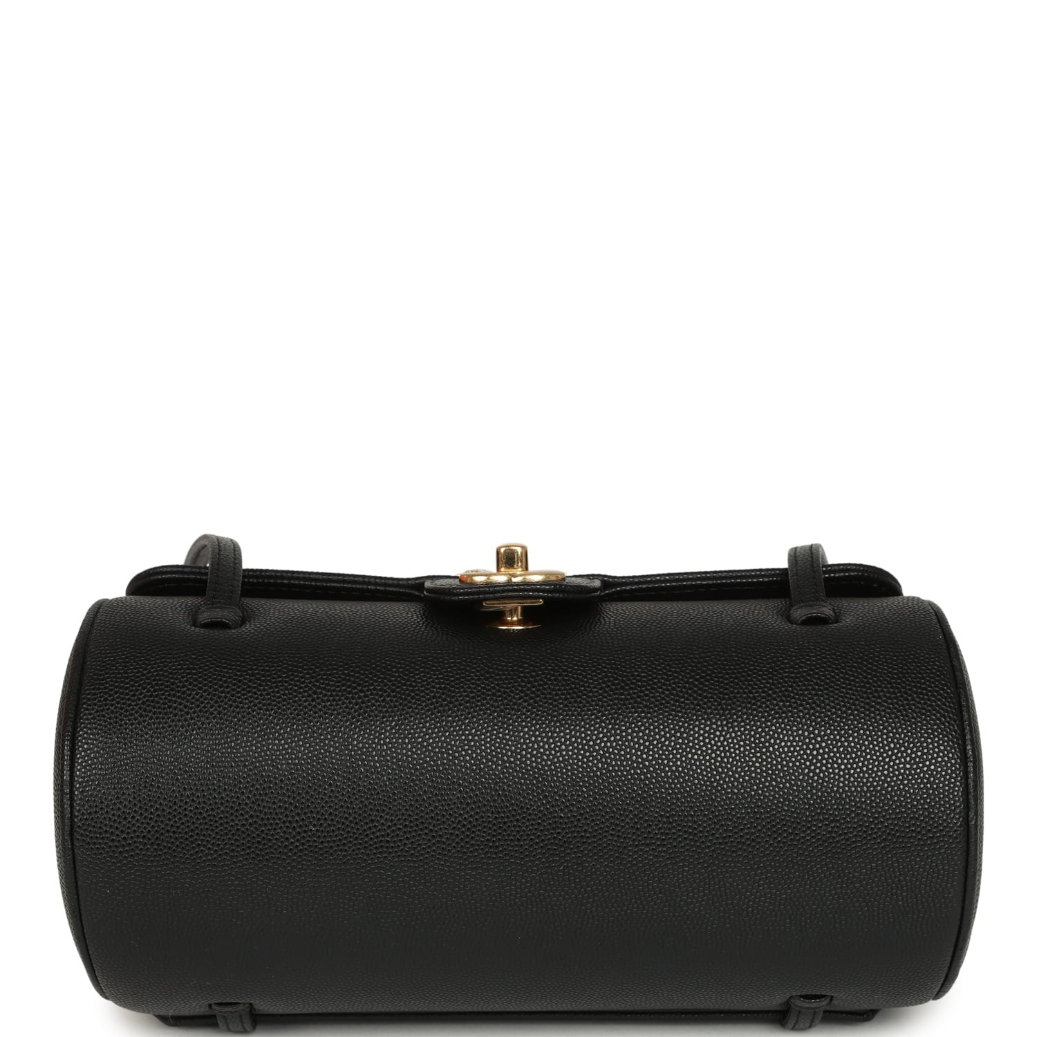 Preppy Coco Bowling Bag Black Shiny Caviar Brushed Gold Hardware