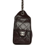 Mini 25 Hobo Bag Dark Brown Shiny Crumpled Calfskin Silver Hardware