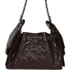 Mini 25 Hobo Bag Dark Brown Shiny Crumpled Calfskin Silver Hardware