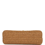 Small Kelly Dark Beige Raffia Brushed Gold Hardware