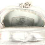 CC In Love Mini Heart Bag Charm Silver Metallic Lambskin Silver Hardware