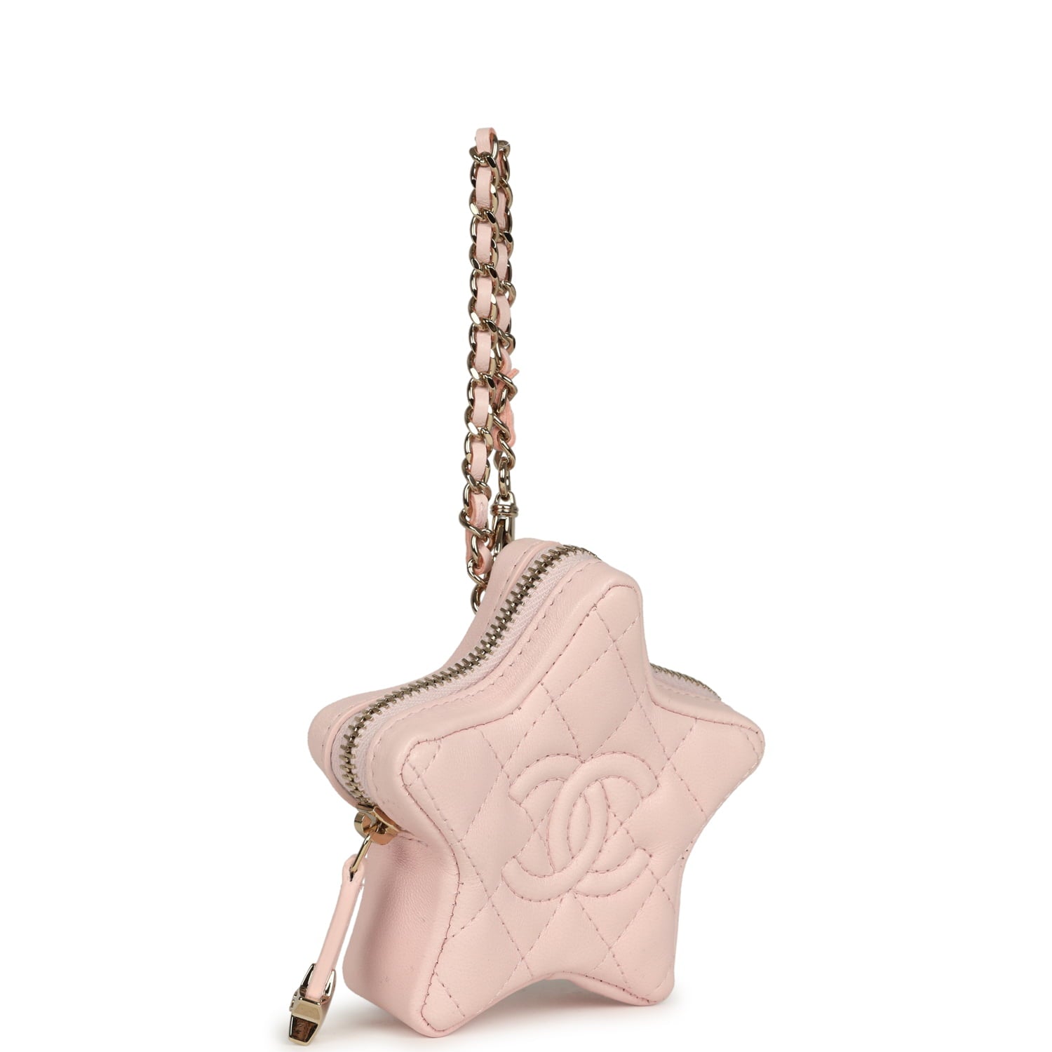 Star Charm Light Pink Lambskin Gold Hardware