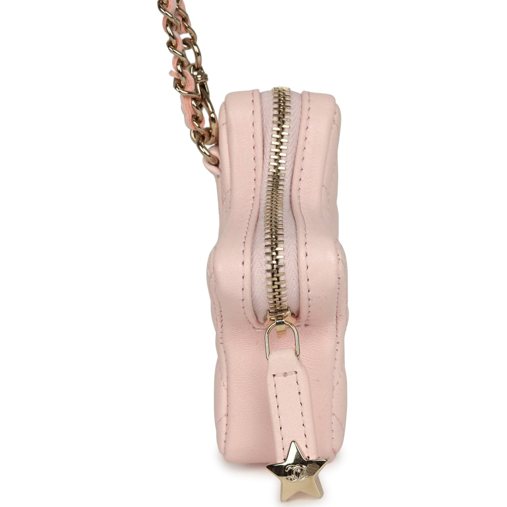 Star Charm Light Pink Lambskin Gold Hardware