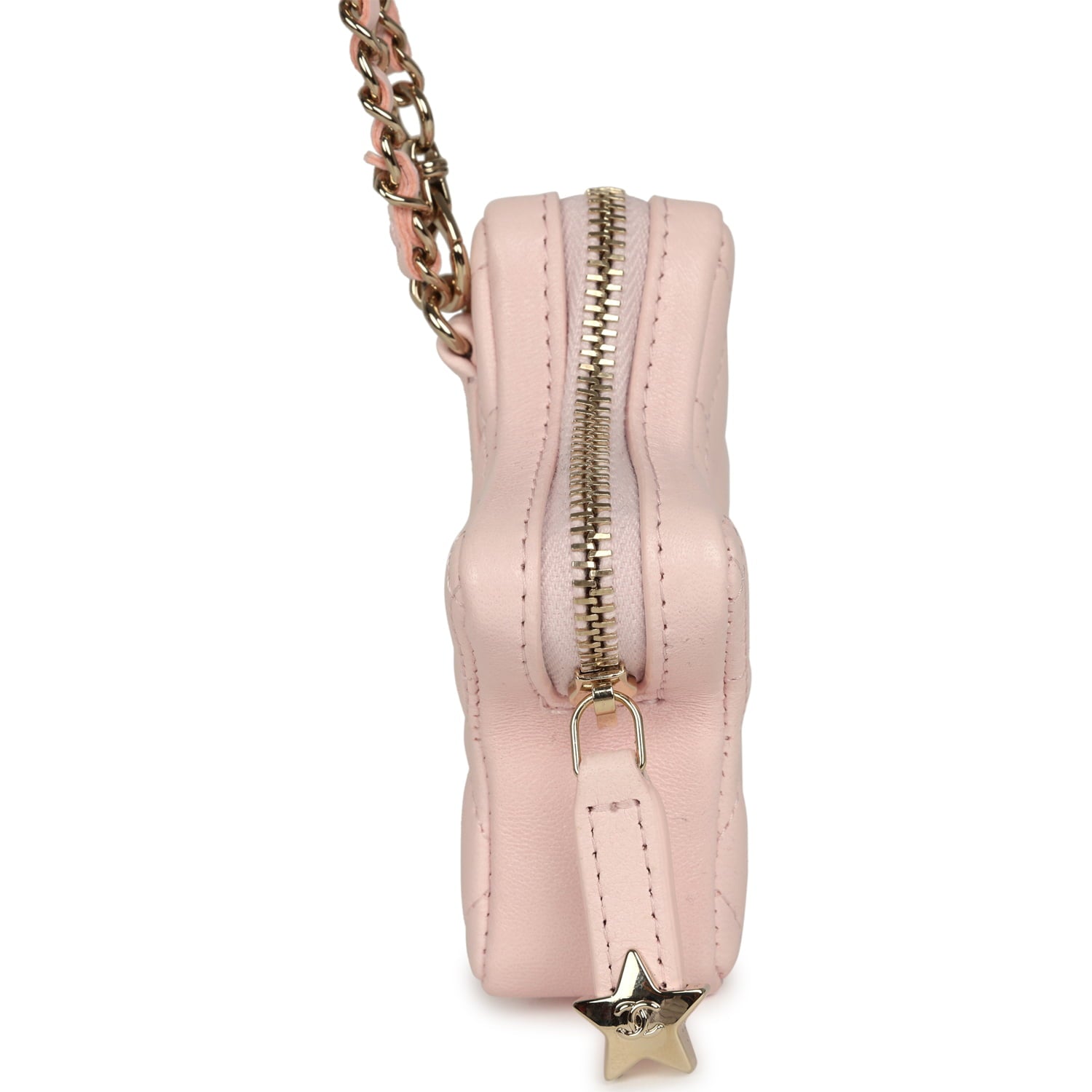 Star Charm Light Pink Lambskin Gold Hardware