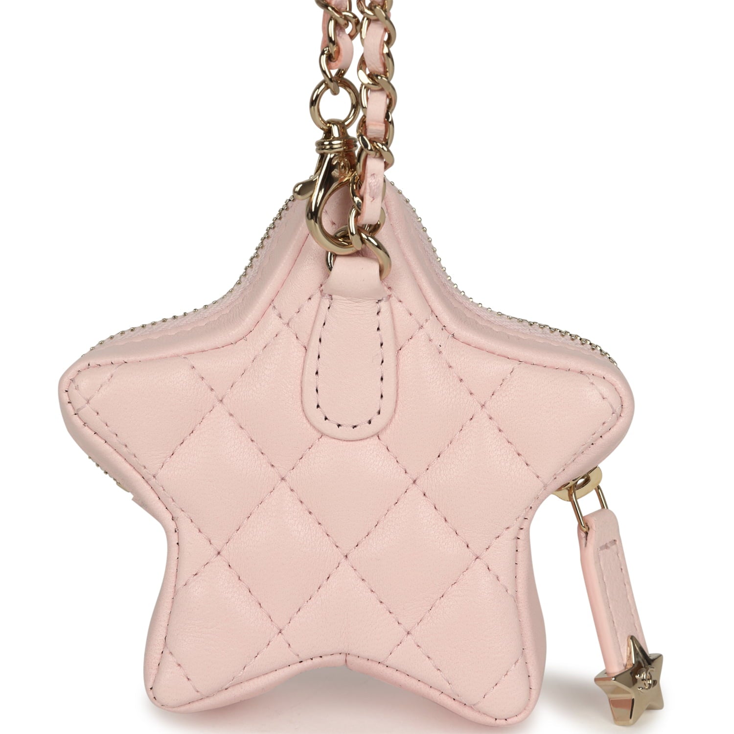 Star Charm Light Pink Lambskin Gold Hardware