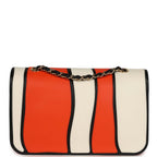 Medium Coco Beach "Tropicoco" Flap Bag Orange, White and Black Lambskin Gold Hardware