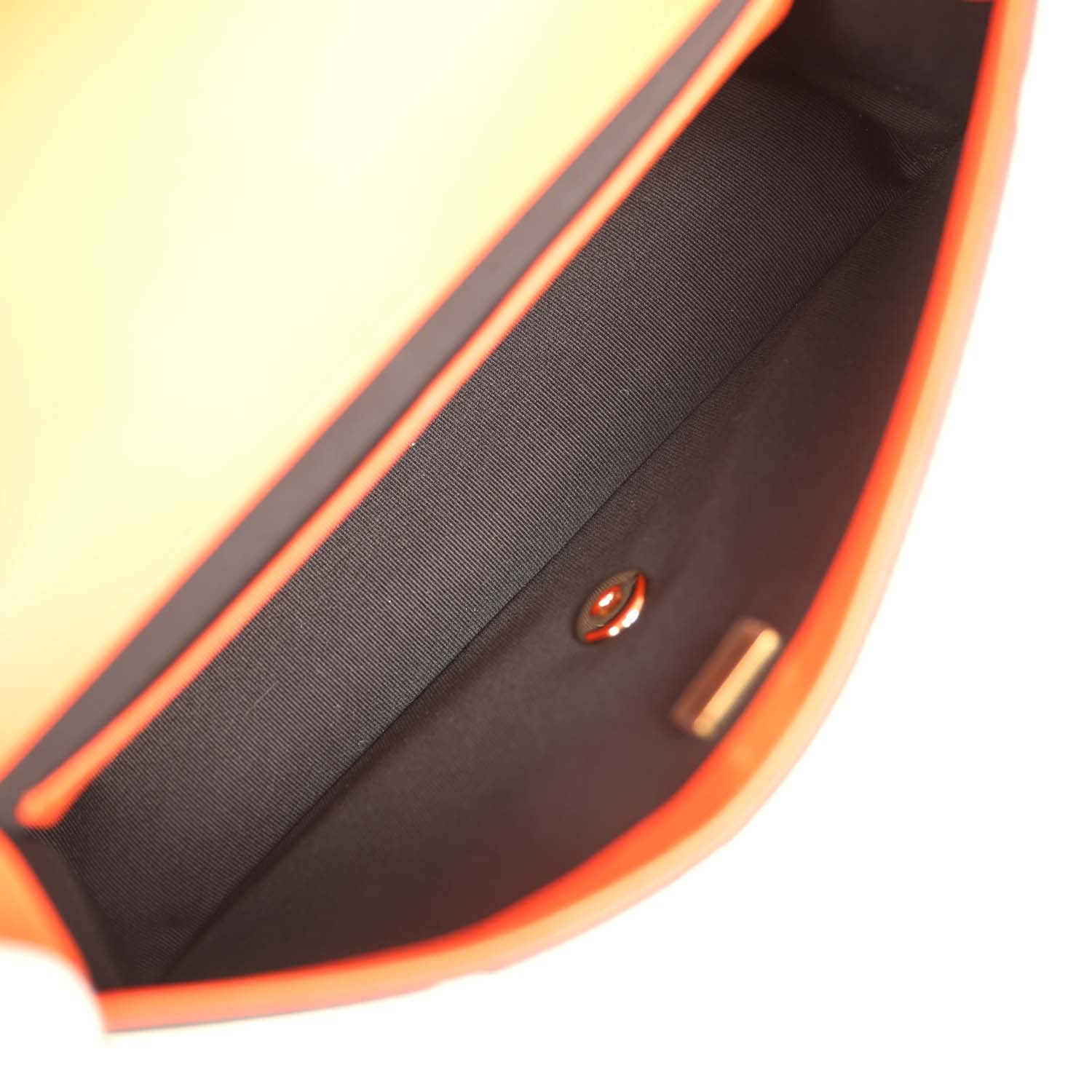 Medium Coco Beach "Tropicoco" Flap Bag Orange, White and Black Lambskin Gold Hardware