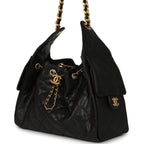 Small 25 Hobo Bag Black Caviar Antique Gold Hardware