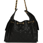 Small 25 Hobo Bag Black Caviar Antique Gold Hardware