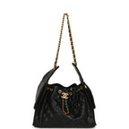 Small 25 Hobo Bag Black Caviar Antique Gold Hardware