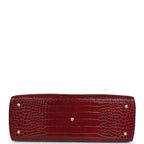 Large Cerf Shopping Bag Burgundy Crocodile Embossed Calfskin Gold Hardware