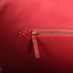 Large Cerf Shopping Bag Burgundy Crocodile Embossed Calfskin Gold Hardware