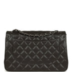 Jumbo Classic Double Flap Bag Dark Grey Caviar Silver Hardware