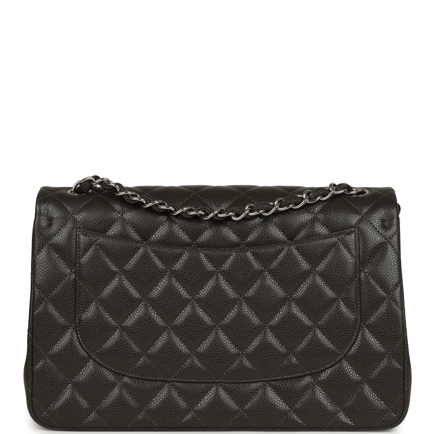 Jumbo Classic Double Flap Bag Dark Grey Caviar Silver Hardware