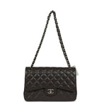 Jumbo Classic Double Flap Bag Dark Grey Caviar Silver Hardware