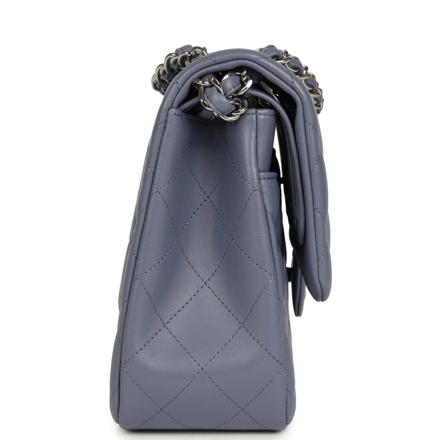 Jumbo Classic Double Flap Bag Purple Lambskin Silver Hardware