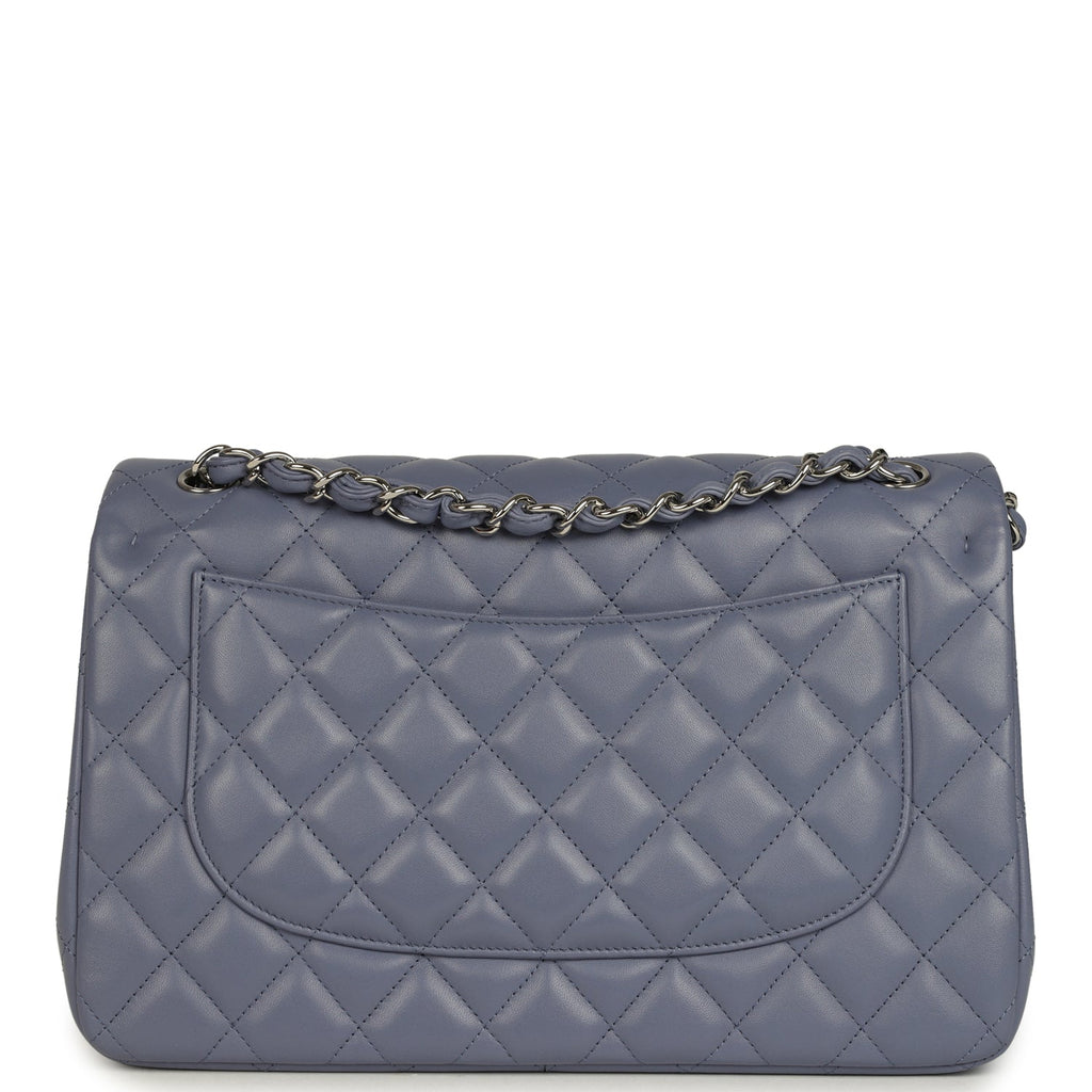 Jumbo Classic Double Flap Bag Purple Lambskin Silver Hardware