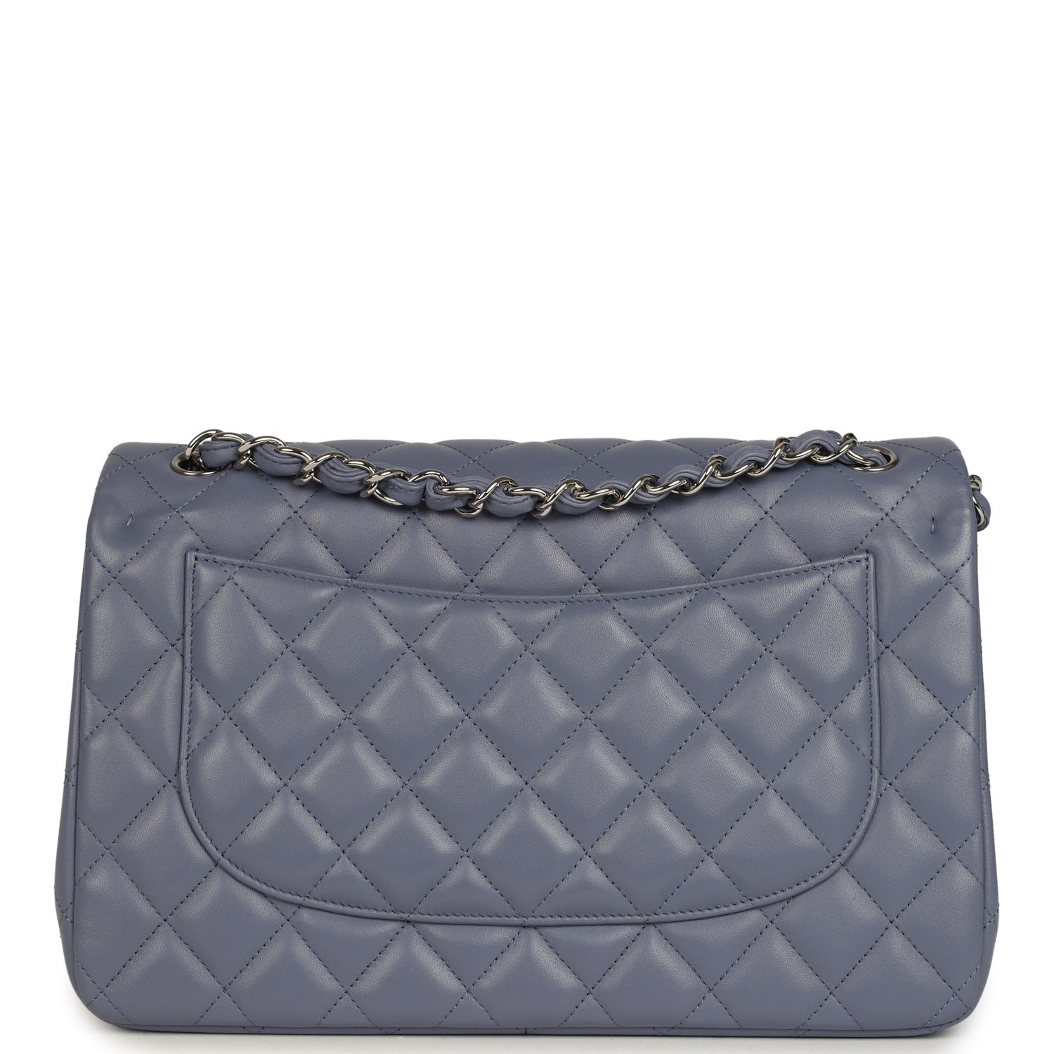 Jumbo Classic Double Flap Bag Purple Lambskin Silver Hardware