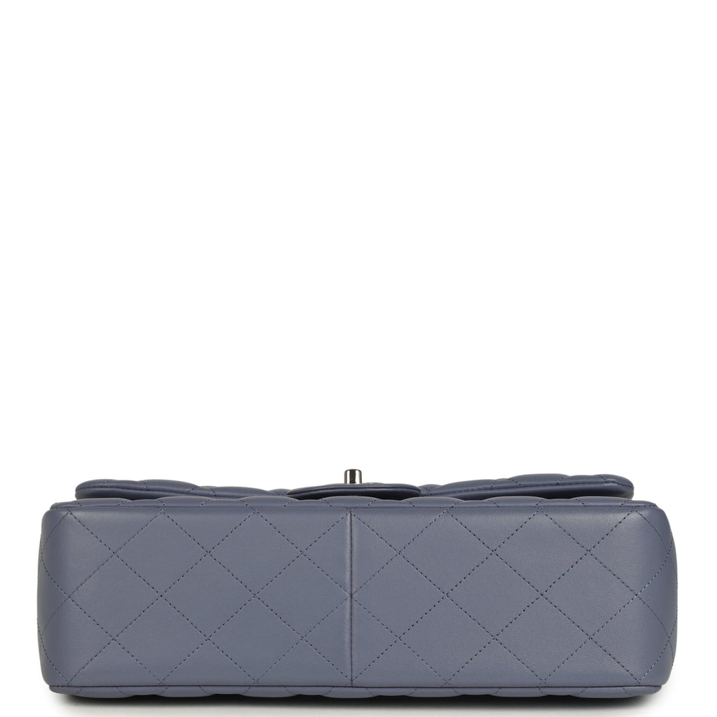 Jumbo Classic Double Flap Bag Purple Lambskin Silver Hardware